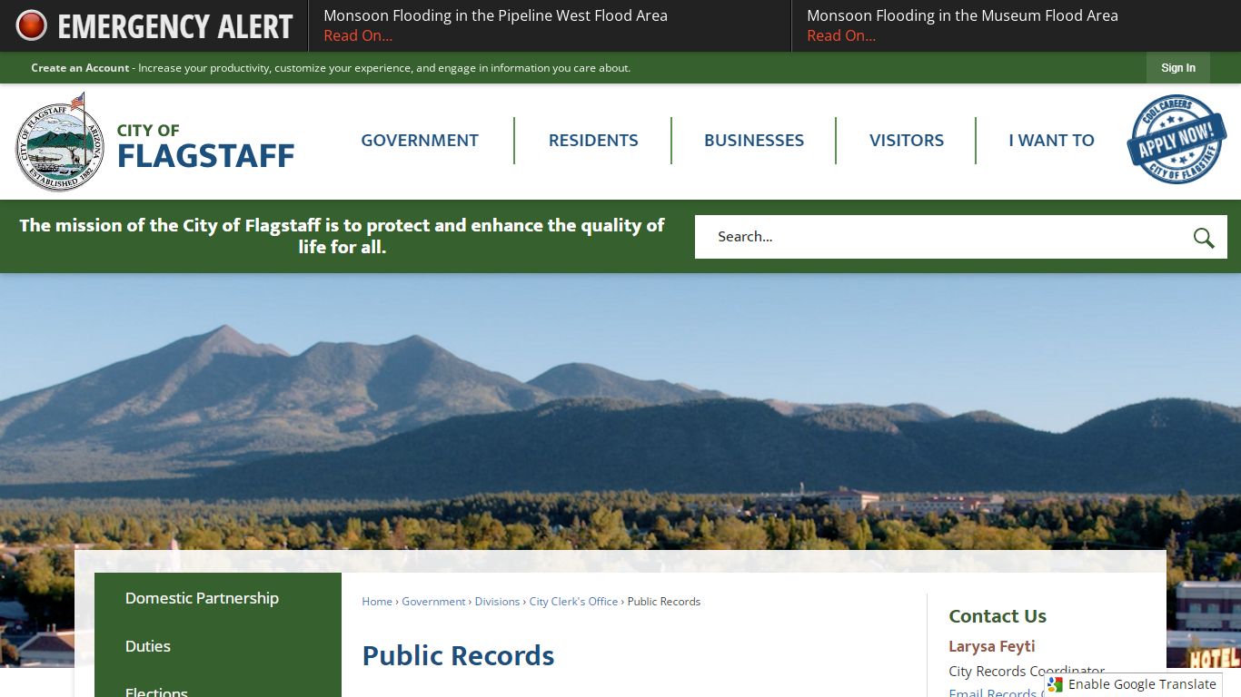 Public Records | City of Flagstaff Official Website