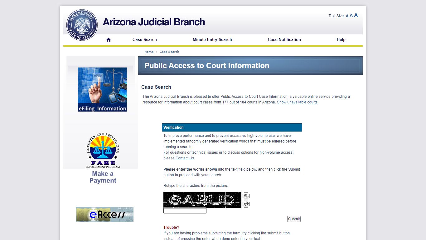 Public Access to Court Information - Arizona