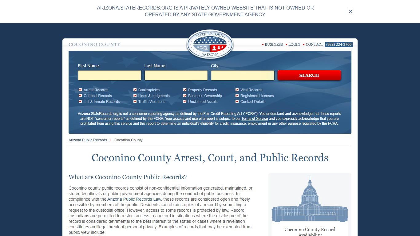 Coconino County Arrest, Court, and Public Records